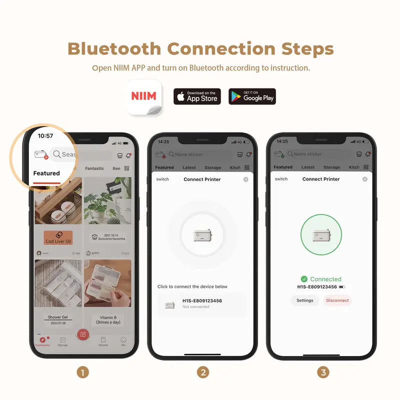 NIIMBOT H1S Label Maker Machine with Tape, Half Inch Print Width Portable Mobile Editing Sticker Printer, Compatible Gap & Continuous Paper