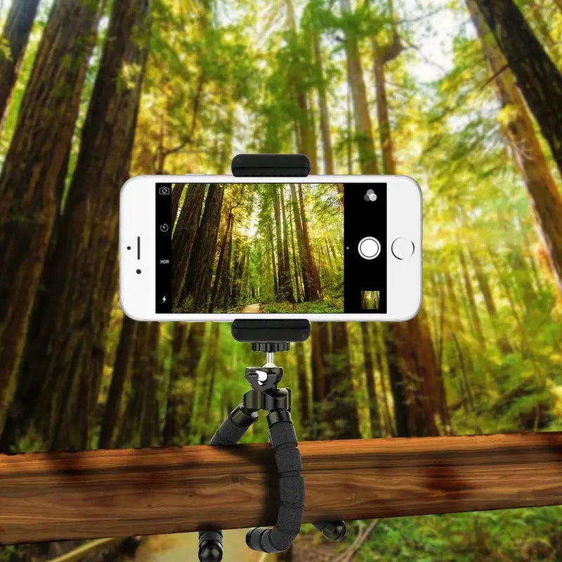 Flexible Mini Phone Tripod, Portable and Adjustable Camera Stand Holder with Wireless Remote and Universal Clip, Compatible with Cellphones, Sports Cameras