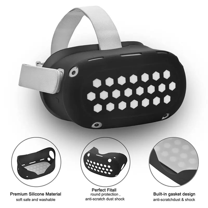 VR Gaming Device Protective Case Kit for Oculus Quest 2, Includes Face Cover, Controller Grip Cover, Lens Cover, Wearable Accessories, Male Game Room Accessories