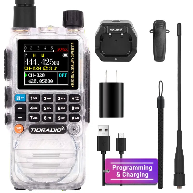 TIDRADIO TD-H3 GMRS&HAM Radio Handheld Long Range,Wireless Programming Multi-Band Receiving Two-Way Radio,Usb-C Programming & Charging,2500Mah Battery,Am/Fm Reception,Noaa VOX SCAN