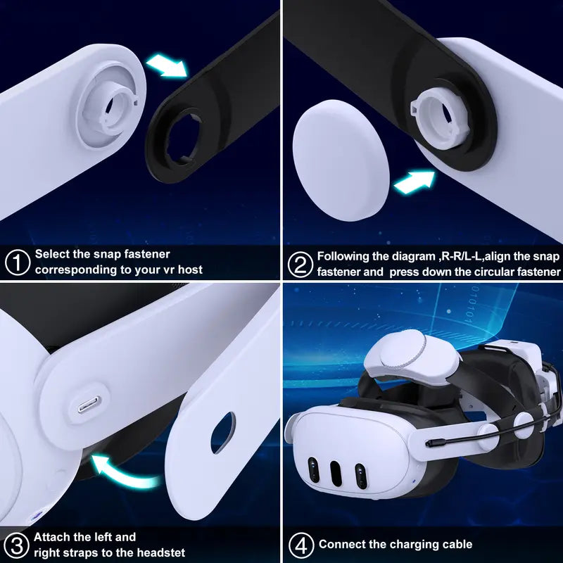 ESYWEN Head Strap for Oculus Quest 2 & 3 Accessories,With 7500Mah Rechargeable Battery, VR Accessories Adjustable Elite Strap for Oculus Quest 2 & 3 VR Headset