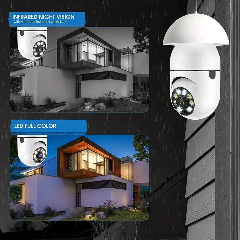 WESECUU Bulb Security Camera - HD 3 Megapixel Home Camera - 2.4G/5Ghz Wifi Compatible Surveillance Camera for Home, Elderly Kids and Pets Surveillance - Perfect for Enhanced Security,Securitycamera Viral Lightbulb