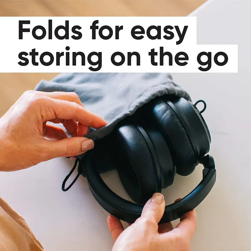 Wyze Headphones — #1 Over-Ear Headphones on Tiktok, 40Db Active Noise Cancelling Bluetooth Earphones, Transparency Mode, Great Bass, Custom EQ in App, Microphone, Foldable, Lightweight, Alexa Built-In, W/ Aux Cord, Android Ios Audio Black Sweat Resistant