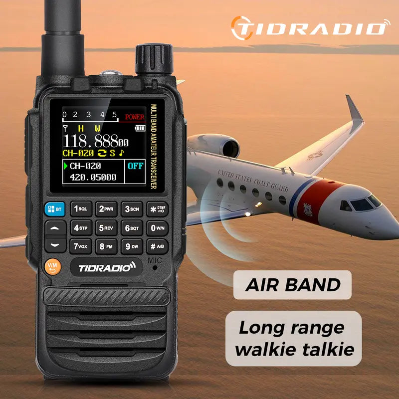 TIDRADIO TD-H3 GMRS&HAM Radio Handheld Long Range,Wireless Programming Multi-Band Receiving Two-Way Radio,Usb-C Programming & Charging,2500Mah Battery,Am/Fm Reception,Noaa VOX SCAN