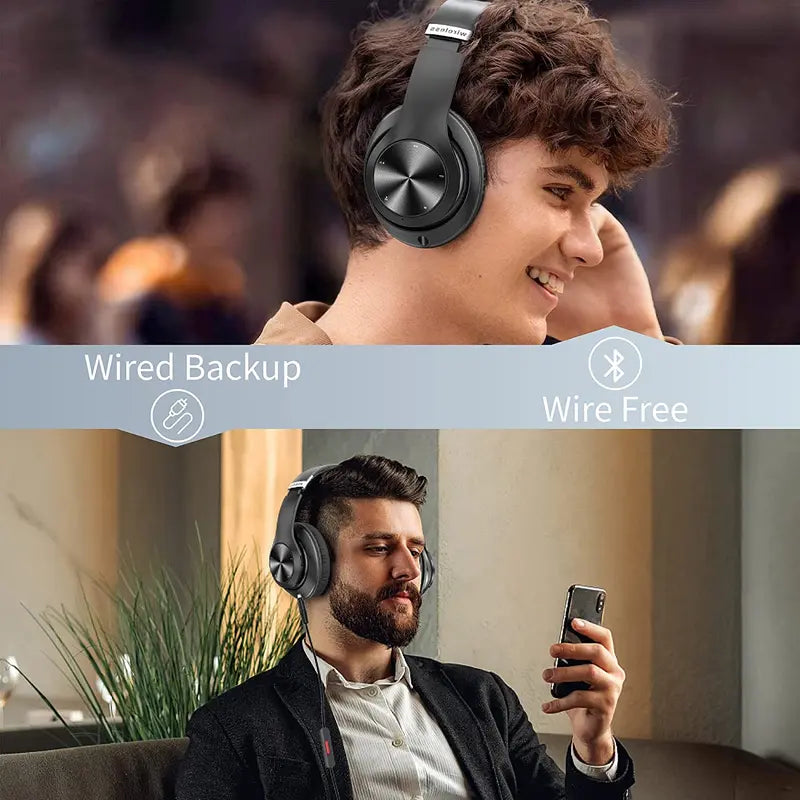 Wireless Bluetooth Headphones Over-Ear, 60H Playtime Foldable and Wired Stereo Headset Hifi Stereo Sound with 6 EQ Modes