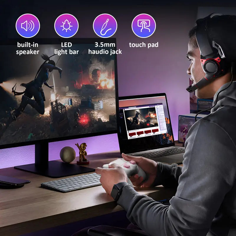 STARONE Wireless Elite Controller for PS4, Custom Design V2 Gamepad Joystick for PS4 with Non-Slip Grip of Both Sides and 3.5Mm Audio Jack! Thumb Caps Included! (Pink-White) Iphone Elite Controller Controllerspaddles Free Shipping