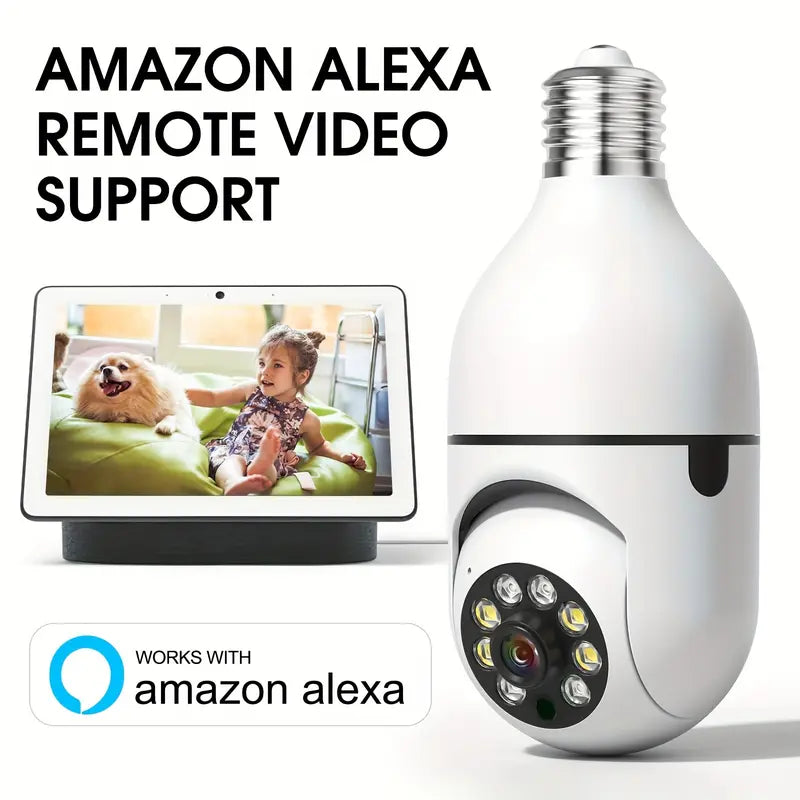 WESECUU Bulb Security Camera - HD 3 Megapixel Home Camera - 2.4G/5Ghz Wifi Compatible Surveillance Camera for Home, Elderly Kids and Pets Surveillance - Perfect for Enhanced Security,Securitycamera Viral Lightbulb