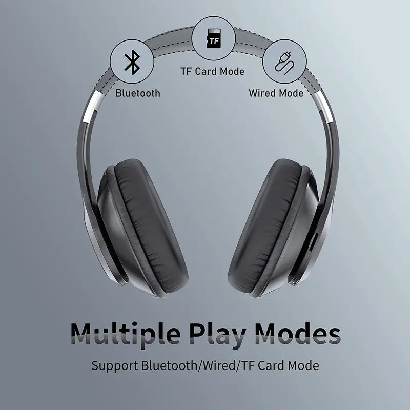 Wireless Bluetooth Headphones Over-Ear, 60H Playtime Foldable and Wired Stereo Headset Hifi Stereo Sound with 6 EQ Modes