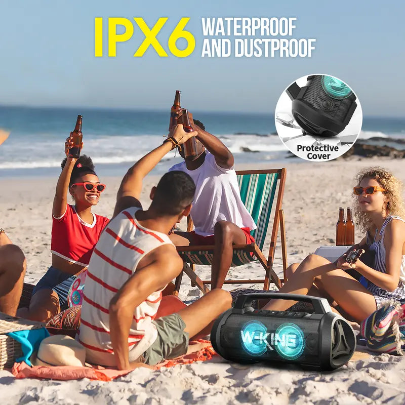W-KING 70W Bluetooth Speaker Wireless Outdoor Speakers Bluetooth Loud Party Speaker Large Portable Waterproof Bluetooth Speakers with Subwoofer/Deep Bass/Dsp/Stereo Pairing/Eq/42H/Power Bank