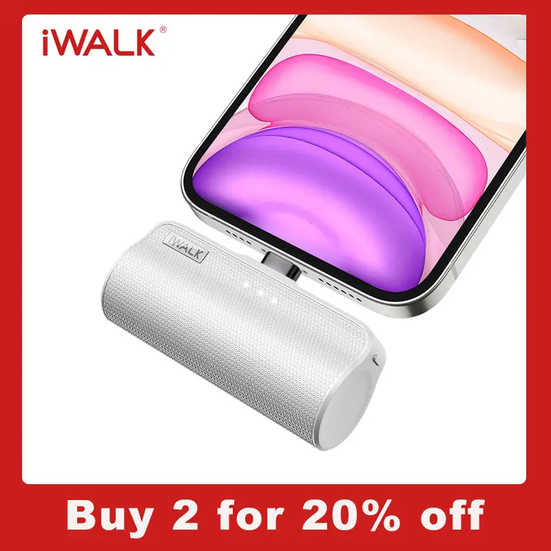 Iwalk Portable Charger with Built in Plug, 3350Mah Tiny Power Bank Small Battery Pack Compatible with Iphone 14/14 Pro/13/13 Pro/12/12 Pro/11/Xr/Xs/X/8/7/6,Airpods