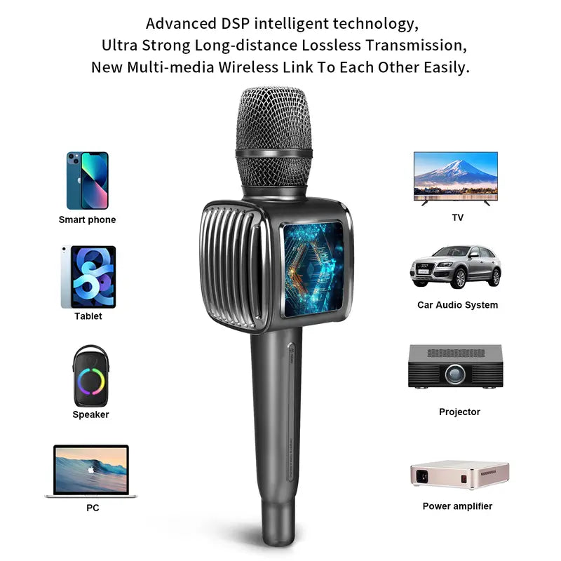 TOSING G6 PRO Karaoke Machine for Adults/Kids Singing Microphone,Lcd 2.4G Wireless Recording 20W Louder Link to Tv/Pc/Car/Bluetooth Speaker PA Karaoke Set System Audio Portable Stereo Noise