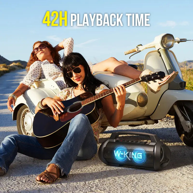 W-KING 70W Bluetooth Speaker Wireless Outdoor Speakers Bluetooth Loud Party Speaker Large Portable Waterproof Bluetooth Speakers with Subwoofer/Deep Bass/Dsp/Stereo Pairing/Eq/42H/Power Bank