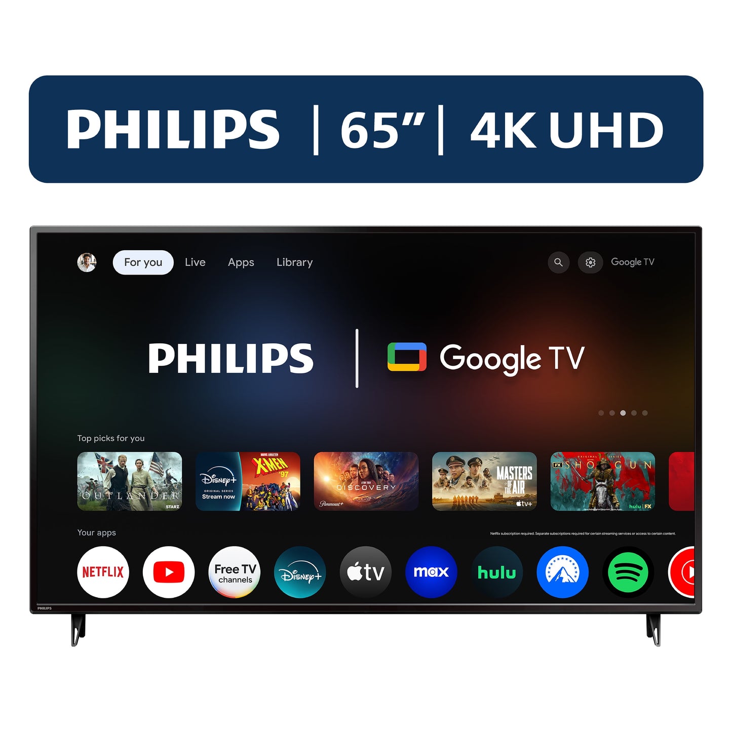 65" Class 4K Ultra HD (2160P) Google Smart LED Television (65PUL7552/F7) (New)