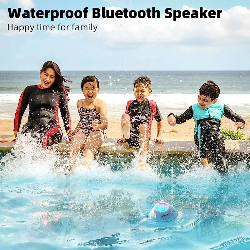 Waterproof Bluetooth Speaker,Swfoer Shower Speakers Bluetooth Wireless Waterproof IPX7 Pool Floating with BT 5.0 Multi-Lights for Hot Tub Pool Bathroom Gift for Baby Adults (Green)