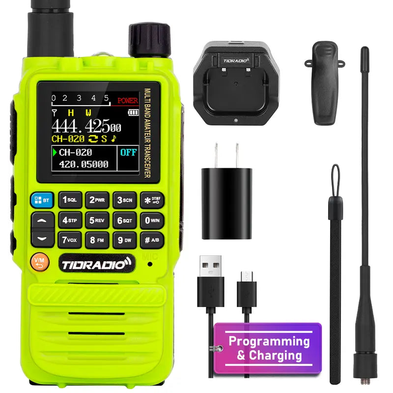 TIDRADIO TD-H3 GMRS&HAM Radio Handheld Long Range,Wireless Programming Multi-Band Receiving Two-Way Radio,Usb-C Programming & Charging,2500Mah Battery,Am/Fm Reception,Noaa VOX SCAN
