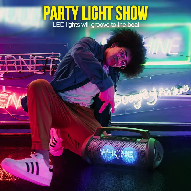 W-KING 70W Bluetooth Speaker Wireless Outdoor Speakers Bluetooth Loud Party Speaker Large Portable Waterproof Bluetooth Speakers with Subwoofer/Deep Bass/Dsp/Stereo Pairing/Eq/42H/Power Bank