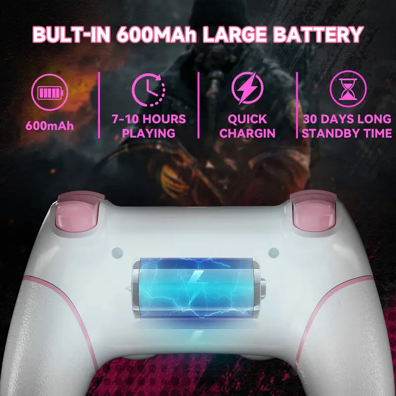 STARONE Wireless Elite Controller for PS4, Custom Design V2 Gamepad Joystick for PS4 with Non-Slip Grip of Both Sides and 3.5Mm Audio Jack! Thumb Caps Included! (Pink-White) Iphone Elite Controller Controllerspaddles Free Shipping