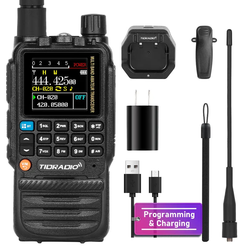 TIDRADIO TD-H3 GMRS&HAM Radio Handheld Long Range,Wireless Programming Multi-Band Receiving Two-Way Radio,Usb-C Programming & Charging,2500Mah Battery,Am/Fm Reception,Noaa VOX SCAN
