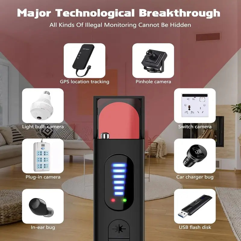 The Hidden Camera Detector (With Built-In RF and GPS Tracking Detection) for Hotel and Airbnb Safety)