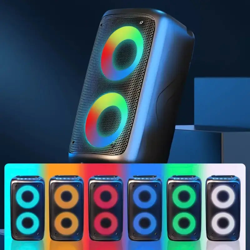 Kinglucky AM-2301 Wireless Bluetooth Portable Speaker 40W Stereo with Multiple LED Light Dynamic Modes, Bass Bluetooth Speaker, Lightweight, Suitable for Party Outdoor Camping Audio Smartphone