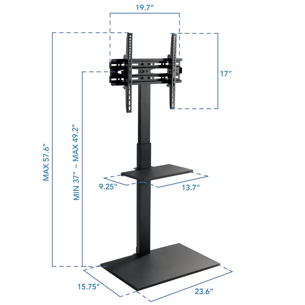 Height Adjustable TV Stand with Shelf for 23 In. and to 55 In.