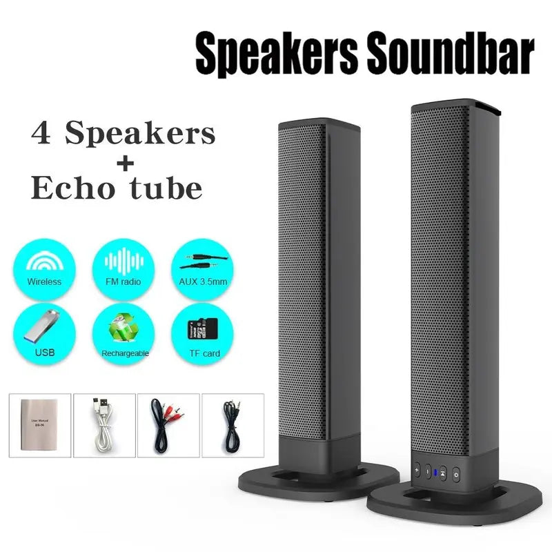 Multifunctional Wireless Audio Speaker for Mother'S Day Gift, 1 Count Summer 20W 3D Stereo Surround Sound Bluetooth-Compatible Speaker, Foldable Small TV Soundbar for TV PC Smartphone Devices