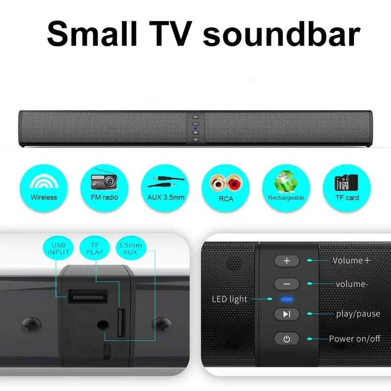 Multifunctional Wireless Audio Speaker for Mother'S Day Gift, 1 Count Summer 20W 3D Stereo Surround Sound Bluetooth-Compatible Speaker, Foldable Small TV Soundbar for TV PC Smartphone Devices