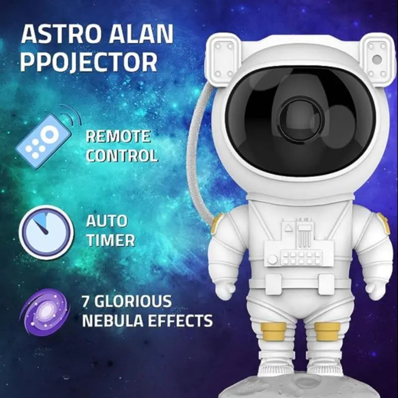 Astronaut & Flag Design Bluetooth-Compatible Speaker Projector (1 Piece), Astronaut Star Projector Lamp with Remote Control, Portable Projector Night Light for Bedroom, Game Room, KTV Decoration