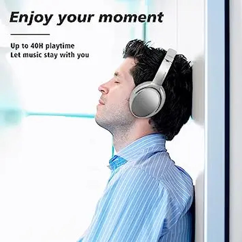 Srhythm Nicecomfort 25Pro Active Noise Cancelling Headphones Wireless,Bluetooth Headset with Game Mode Silver