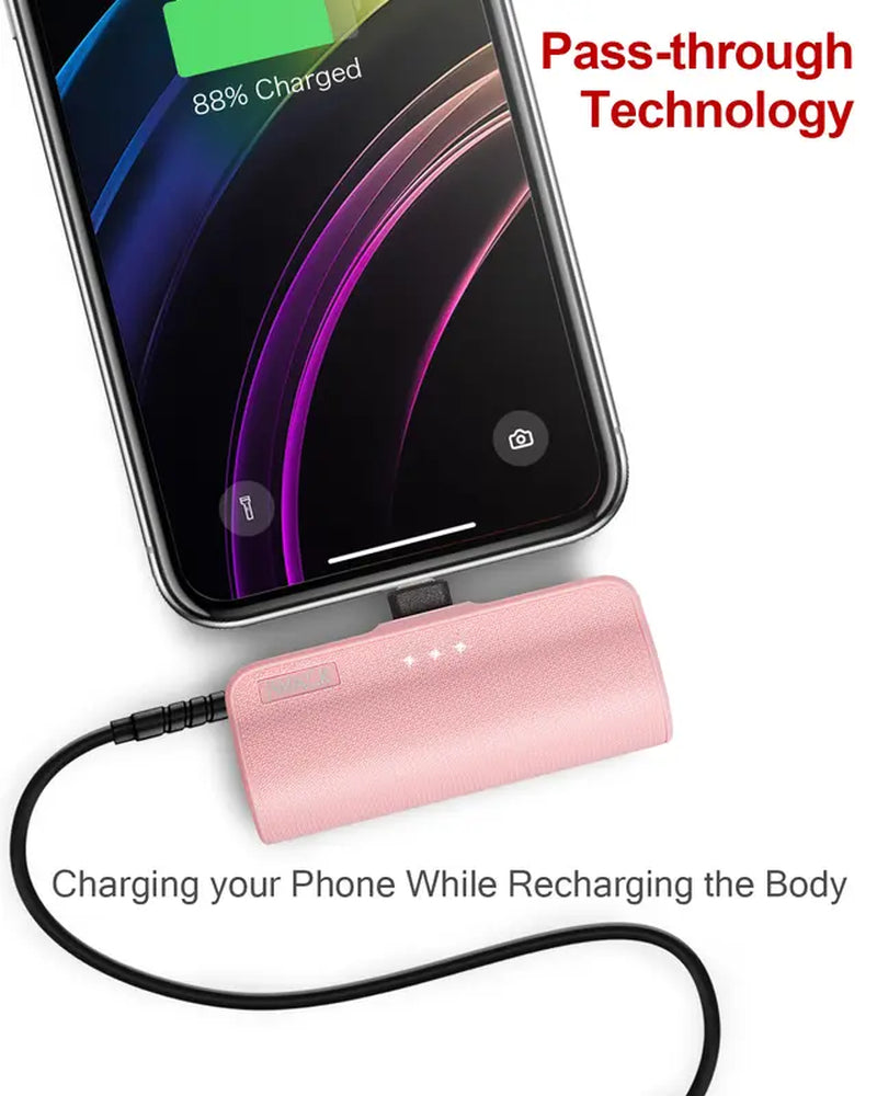 Iwalk Portable Charger with Built in Plug, 3350Mah Tiny Power Bank Small Battery Pack Compatible with Iphone 14/14 Pro/13/13 Pro/12/12 Pro/11/Xr/Xs/X/8/7/6,Airpods