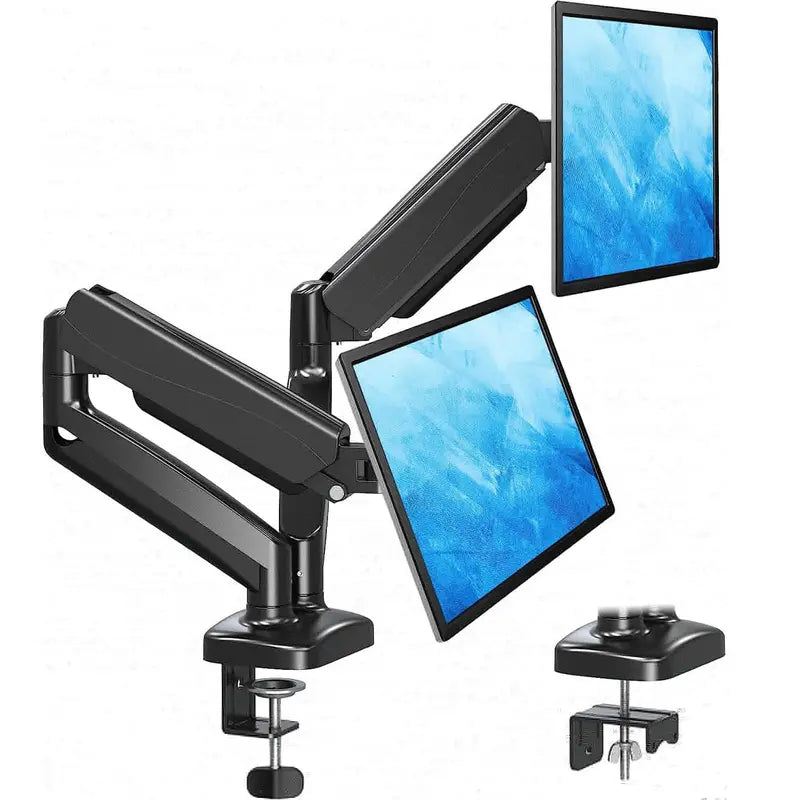 MOUNTUP Gas Spring Dual Monitor Arm for Max 32'' Monitors Clamp&Grommet Desk Mount