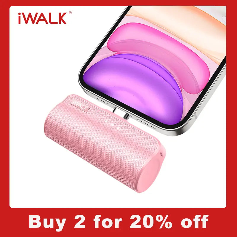 Iwalk Portable Charger with Built in Plug, 3350Mah Tiny Power Bank Small Battery Pack Compatible with Iphone 14/14 Pro/13/13 Pro/12/12 Pro/11/Xr/Xs/X/8/7/6,Airpods