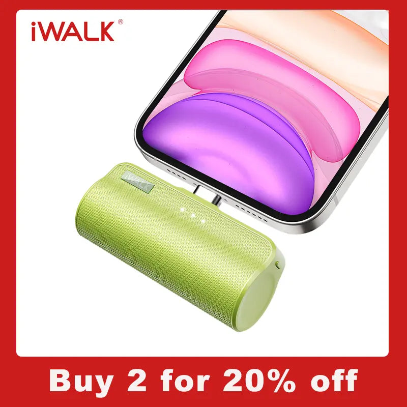 Iwalk Portable Charger with Built in Plug, 3350Mah Tiny Power Bank Small Battery Pack Compatible with Iphone 14/14 Pro/13/13 Pro/12/12 Pro/11/Xr/Xs/X/8/7/6,Airpods